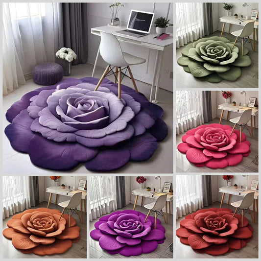 🏠 2025 New Product🌸Floral Plush & Diatomaceous Earth Floor Mat