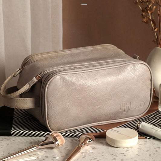 Large-Capacity Cosmetic Bag with Eight Compartments