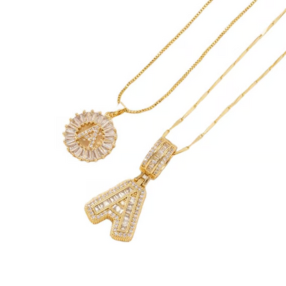 Gold Alphabet Pendant Necklace
