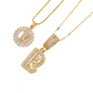 Gold Alphabet Pendant Necklace