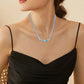 Shiny Zircon Pendant Necklace in Stainless Steel