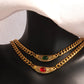 Shiny Zircon Pendant Necklace in Stainless Steel